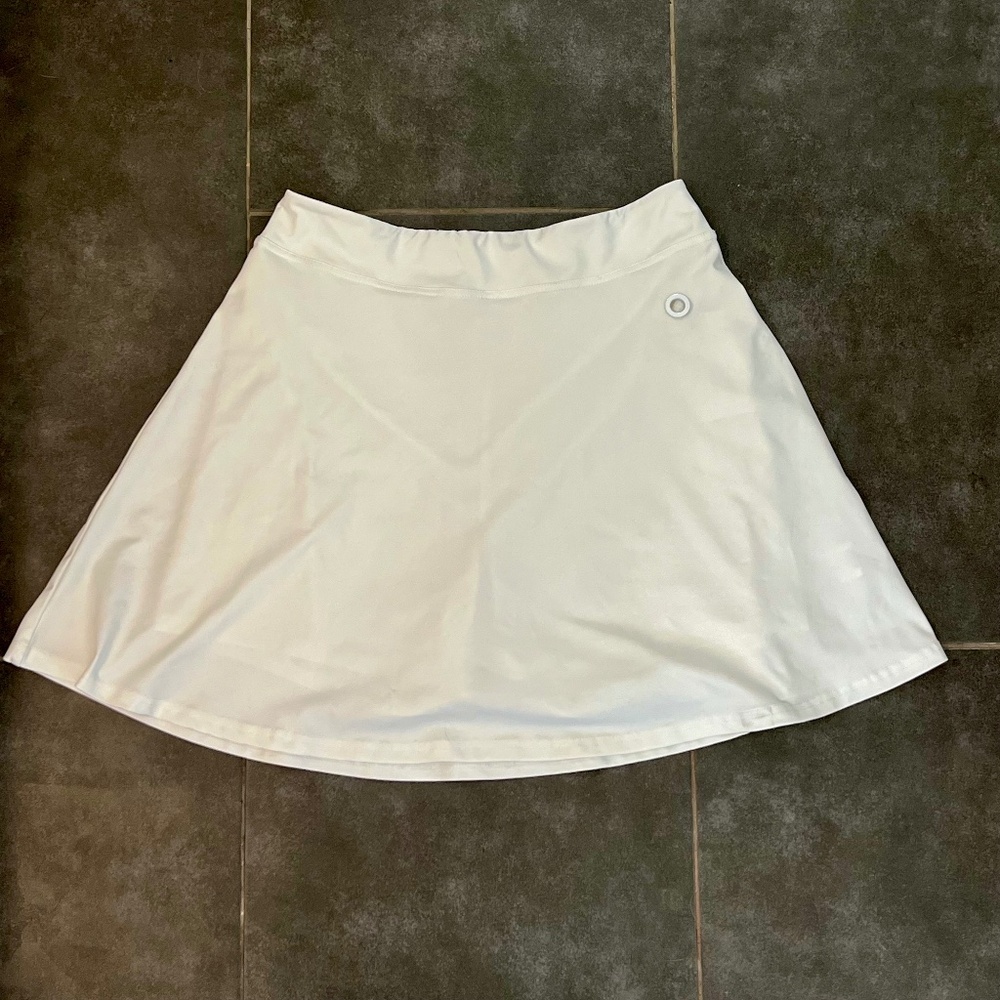 Jack Smith Tennis Golf Skort Women’s  Large White Knit Skirt With Shorts Lining